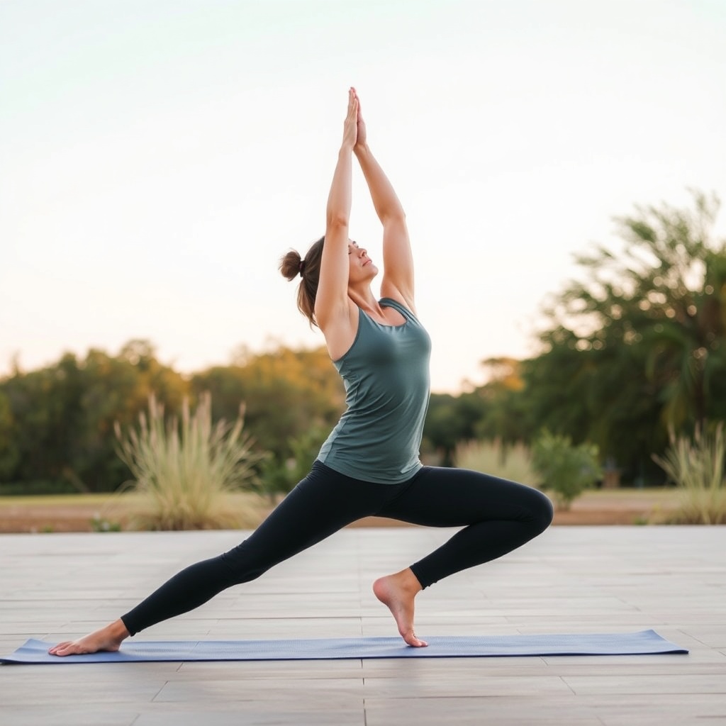 Person practicing yoga outdoors